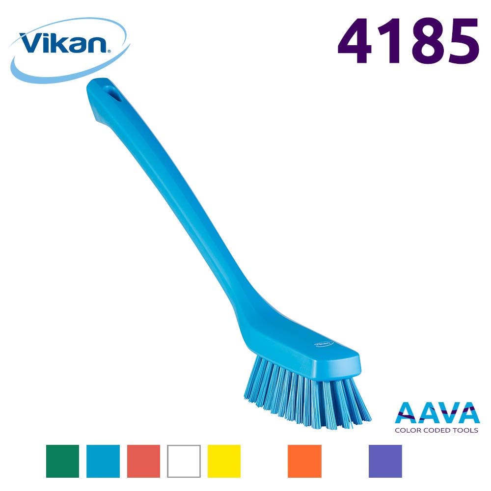 Vikan 41853 Brosse de Nettoyage Fine à Manche Long 420 mm Dur Bleu – AAVA  Color Coded Tools