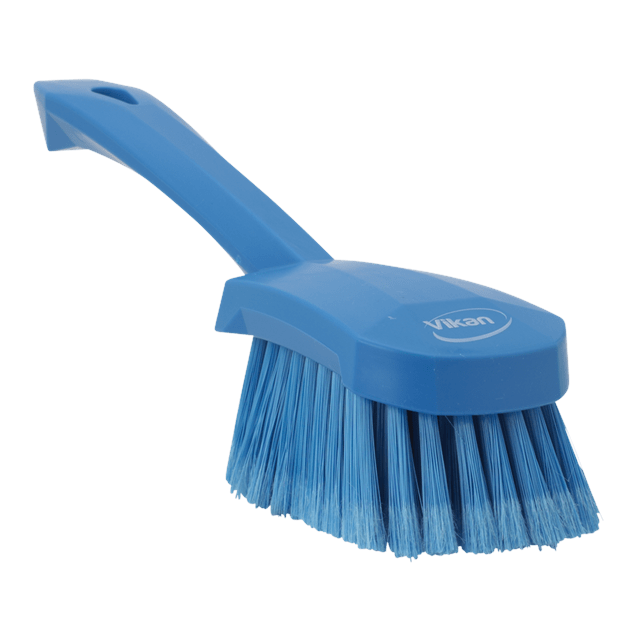 Vikan 41923 Short Handle Scrubbing Brush- Stiff, Blue