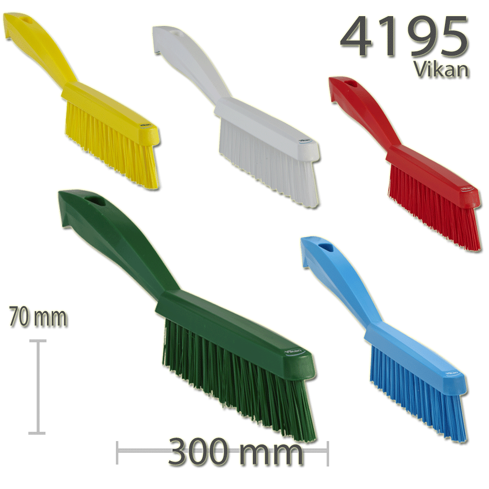 familie Milieuactivist Goederen Vikan - 4195 Narrow Hand Brush with short handle 300 mm Very hard - AAVA  Color Coded Tools