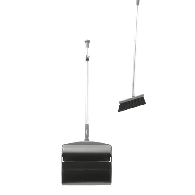 Vikan 559618 Dustpan set closed with broom and squeegee 1050 mm Grey