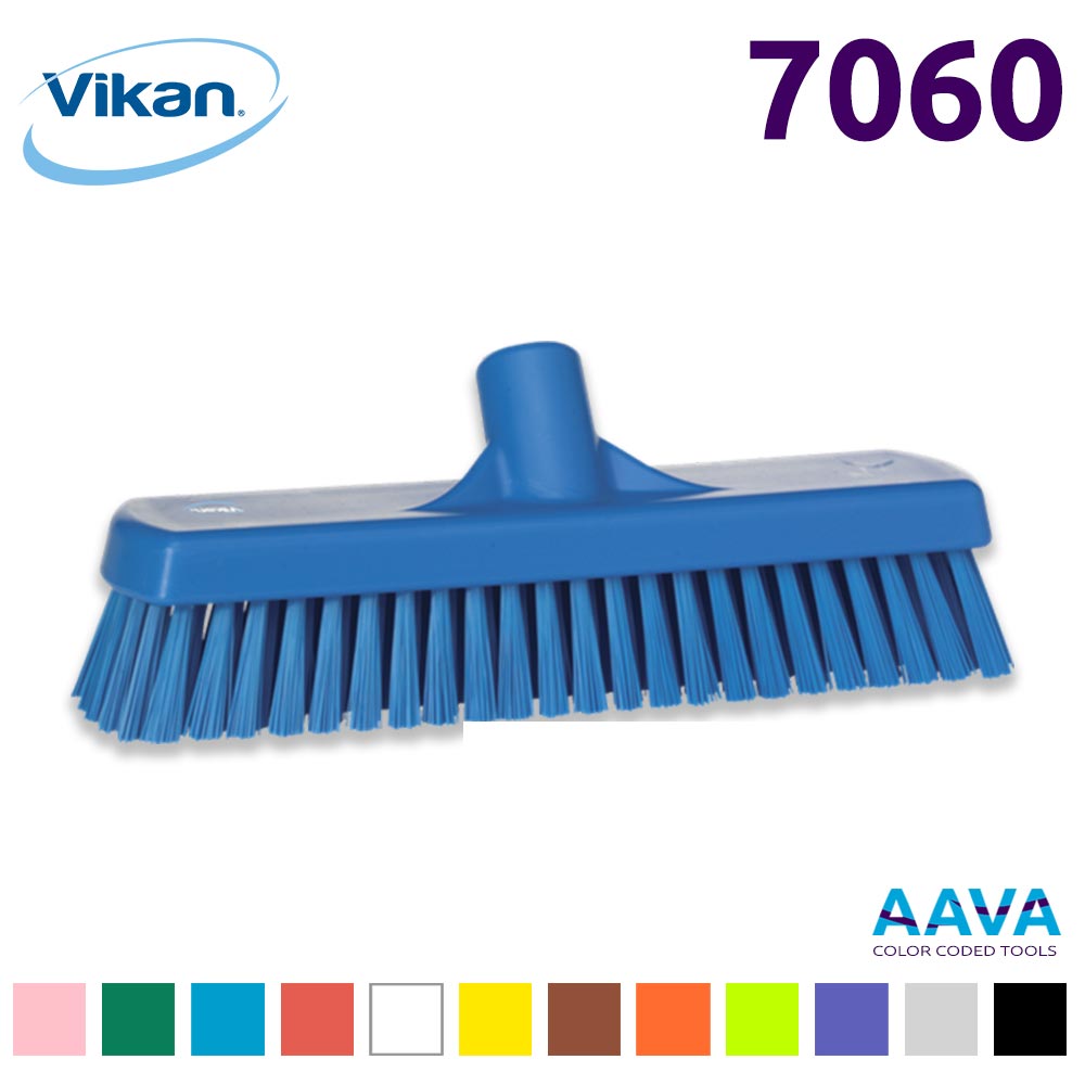 Vikan 70676 Waterfed Washing Brush w/ Angle Adjustment- Soft/Split, Yellow