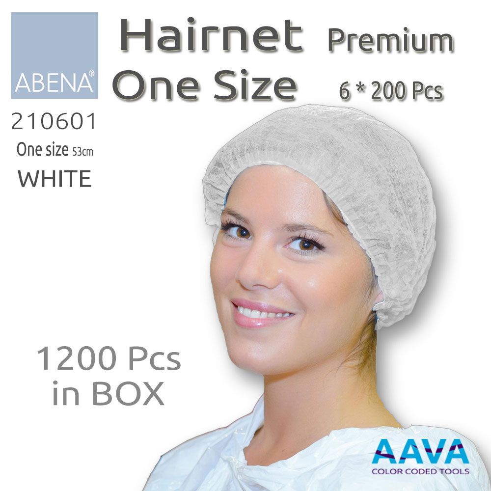 Disposables: Hairnet PP Non-woven White 1200 pcs