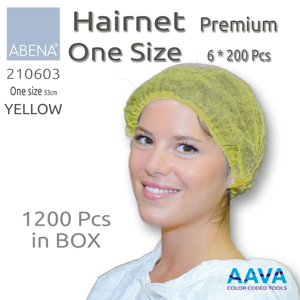 Hairnet PP Non-woven Yellow 1200 pcs