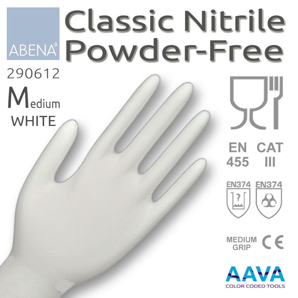 Nitrile Examination Glove Powder-Free White M