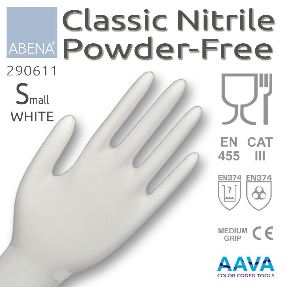 Nitrile Examination Glove Powder-Free White S