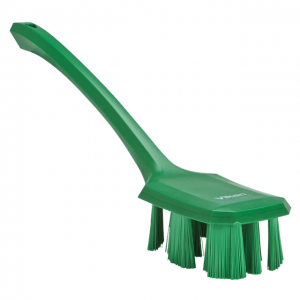 Vikan 41962 UST Hand Brush w/long Handle 395 mm Hard Green