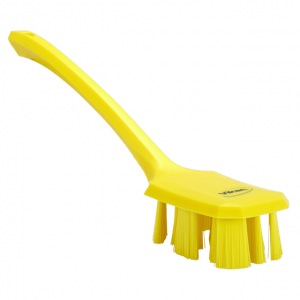 Vikan 41966 UST Hand Brush w/long Handle 395 mm Hard Yellow