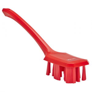 Vikan 41964 UST Hand Brush w/long Handle 395 mm Hard Red