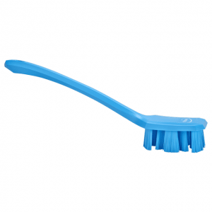 Vikan 41963 UST Hand Brush w/long Handle 395 mm Hard Blue