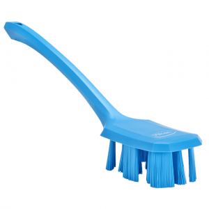 Vikan 41963 UST Hand Brush w/long Handle 395 mm Hard Blue