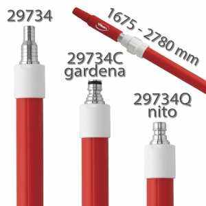 Vikan 29734 Telescopic Waterfed Handle 1615 - 2780 mm Ø32 mm Red