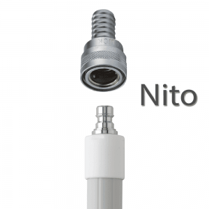 Vikan 2973Q5 Aluminium Telescopic Waterfed Handle with metal coupling 1601 - 2780 mm Ø32 mmWhite