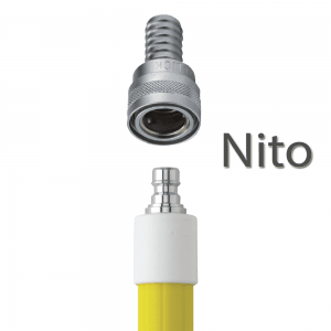 Vikan 2973Q6 Aluminium Telescopic Waterfed Handle with metal coupling 1600 - 2780 mm Ø32 mm Yellow