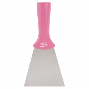 Vikan 40111 Stainless Steel Scraper with Threaded Handle 100 mm Pink