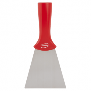 Vikan 40114 Stainless Steel Scraper with Threaded Handle 100 mm Red
