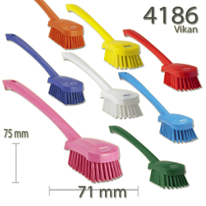 Vikan 3890 Hand Scrub Brush - Stiff - White