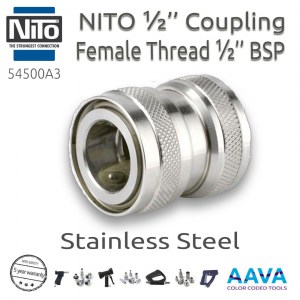 Vikan 54500A3 Nito Stainless 1/2'' Coupling with 1/2'' Female Thread BSP