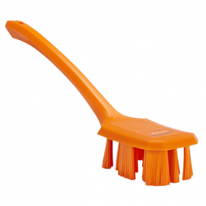 Vikan 41967 UST Hand Brush w/long Handle 395 mm Hard Orange