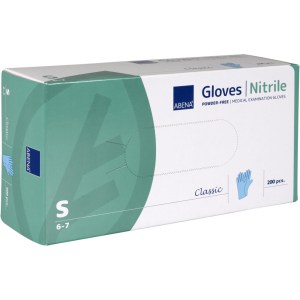 Vikan Abena Nitrile Classic Gloves Blue Powder Free Small
