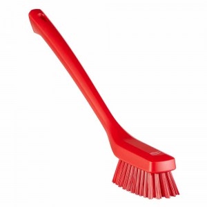 Vikan 41854 Narrow Cleaning Brush with Long Handle 420 mm Hard Red