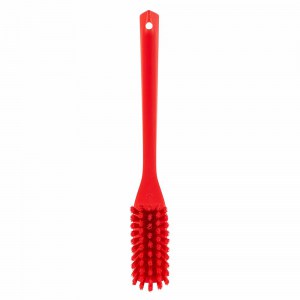 Vikan 41854 Narrow Cleaning Brush with Long Handle 420 mm Hard Red