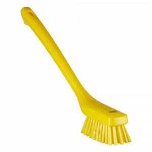 Vikan 41856 Narrow Cleaning Brush with Long Handle 420 mm Hard Yellow
