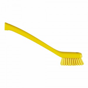 Vikan 41856 Narrow Cleaning Brush with Long Handle 420 mm Hard Yellow