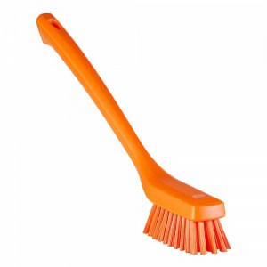 Vikan 41857 Narrow Cleaning Brush with Long Handle 420 mm Hard Orange