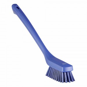 Vikan 41858 Narrow Cleaning Brush with Long Handle 420 mm Hard Purple