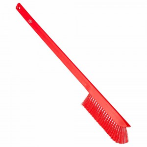 Vikan 41974 Ultra-Slim Cleaning Brush with Long Handle 600 mm Medium Red