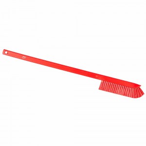 Vikan 41974 Ultra-Slim Cleaning Brush with Long Handle 600 mm Medium Red