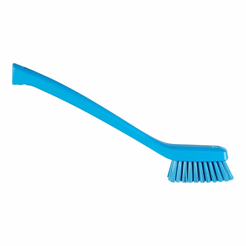 Vikan 42373 Dish Brush w/ Scraper- Medium, Blue